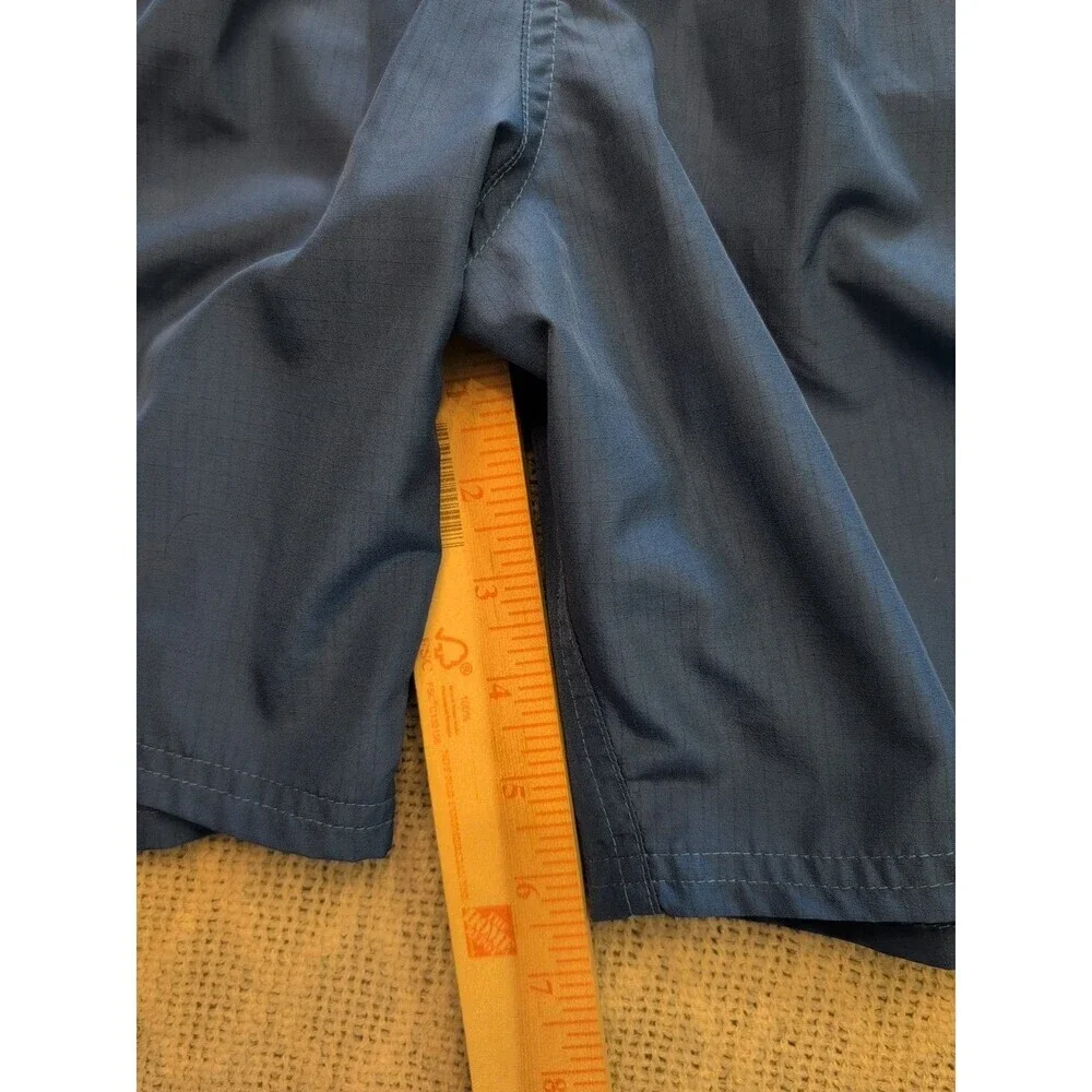 Nike Lined Drawstring Shorts Men XL Blue Swoosh Baggy Stretch Athletic Gym